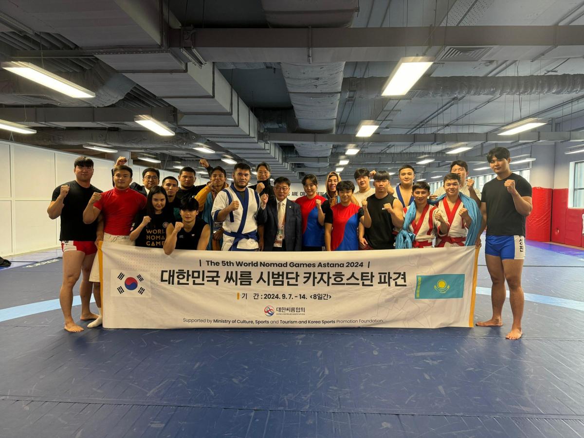 As part of the 5th World Nomad Games, an exchange of experience took place between wrestlers from Kazakhstan and South Korea
