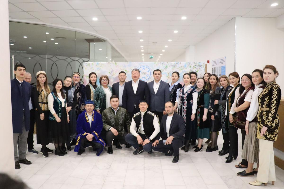 The team of the Olympic Training Center by types of wrestling celebrates the upcoming Nauryz holiday